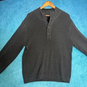 Vintage 90s Structure Men’s Sweater Gray Pullover Size L 100% Cotton Y2K Retro